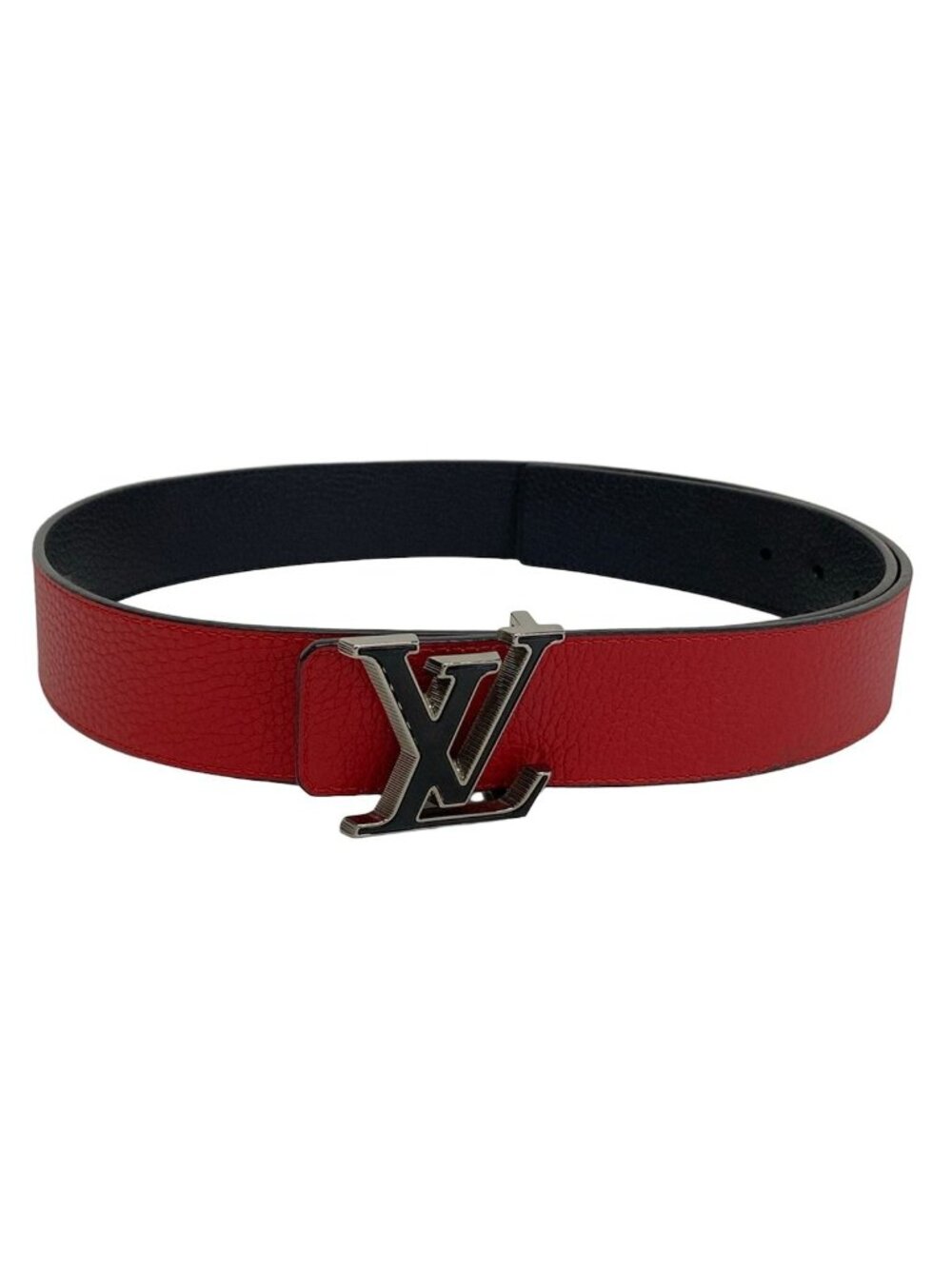 Louis Vuitton Belt 90/36 Red Black Silver Leather
